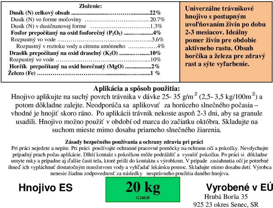 hnojiva na travnik levice